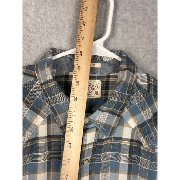 Lucky Brand Men's XL Western Snap Button Shirt Gray Plaid Classic Fit RN 80318 - Picture 5 of 7